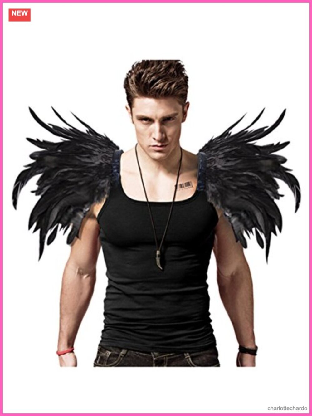 Handmade Feather Epaulet Shoulder Wings Gothic Costume Accessory